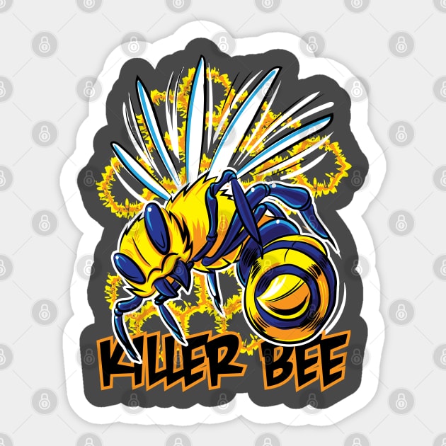 Killer Bee with sharp stinger Sticker by eShirtLabs